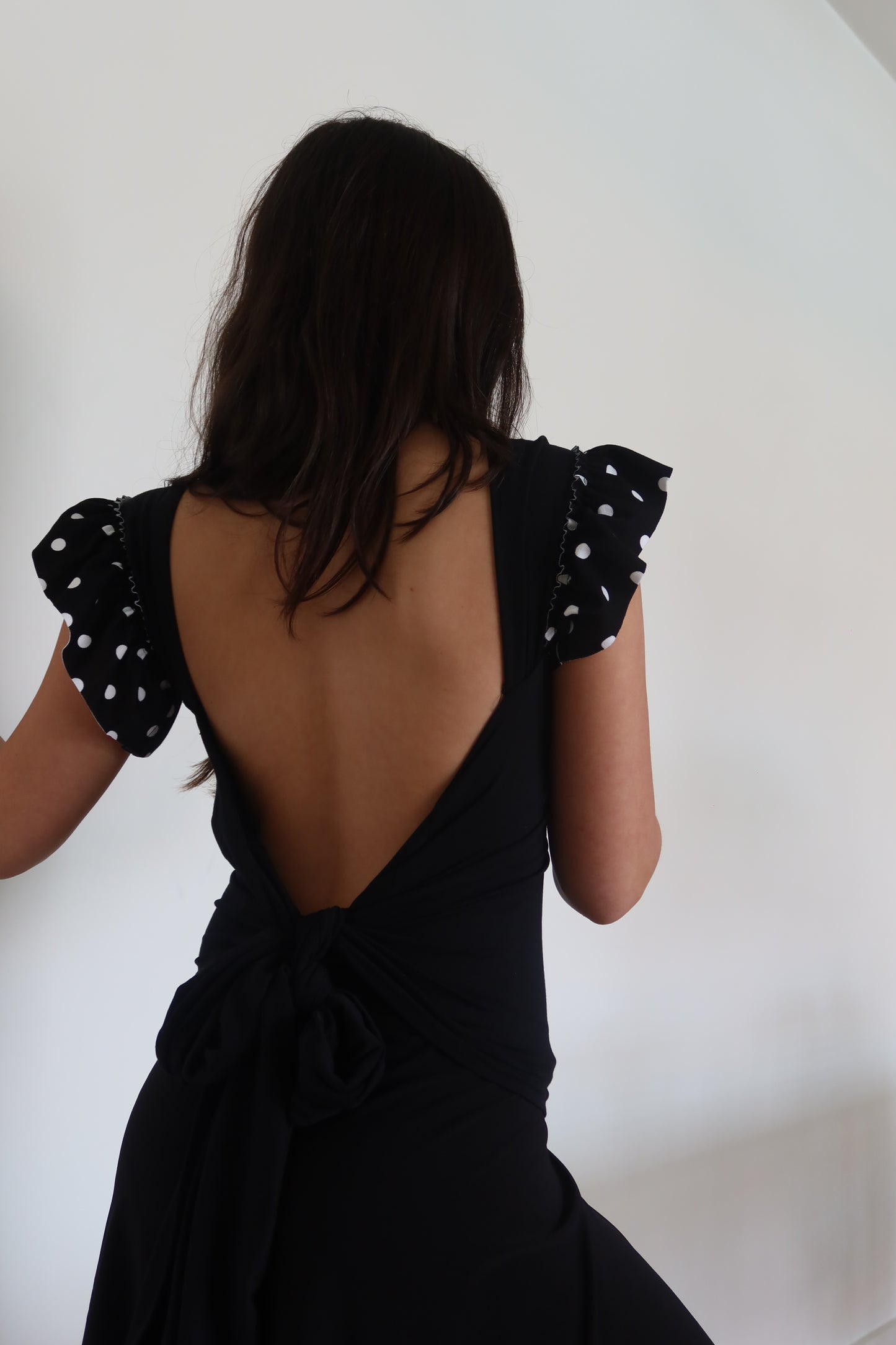 INDI TOP - white polka dot