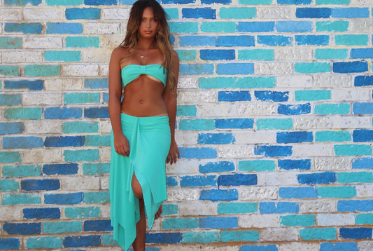 MONET MIDI SKIRT TEAL