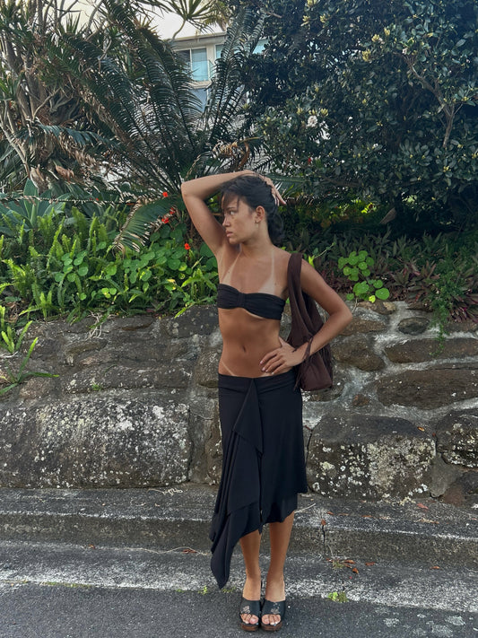 MONET MIDI SKIRT BLACK