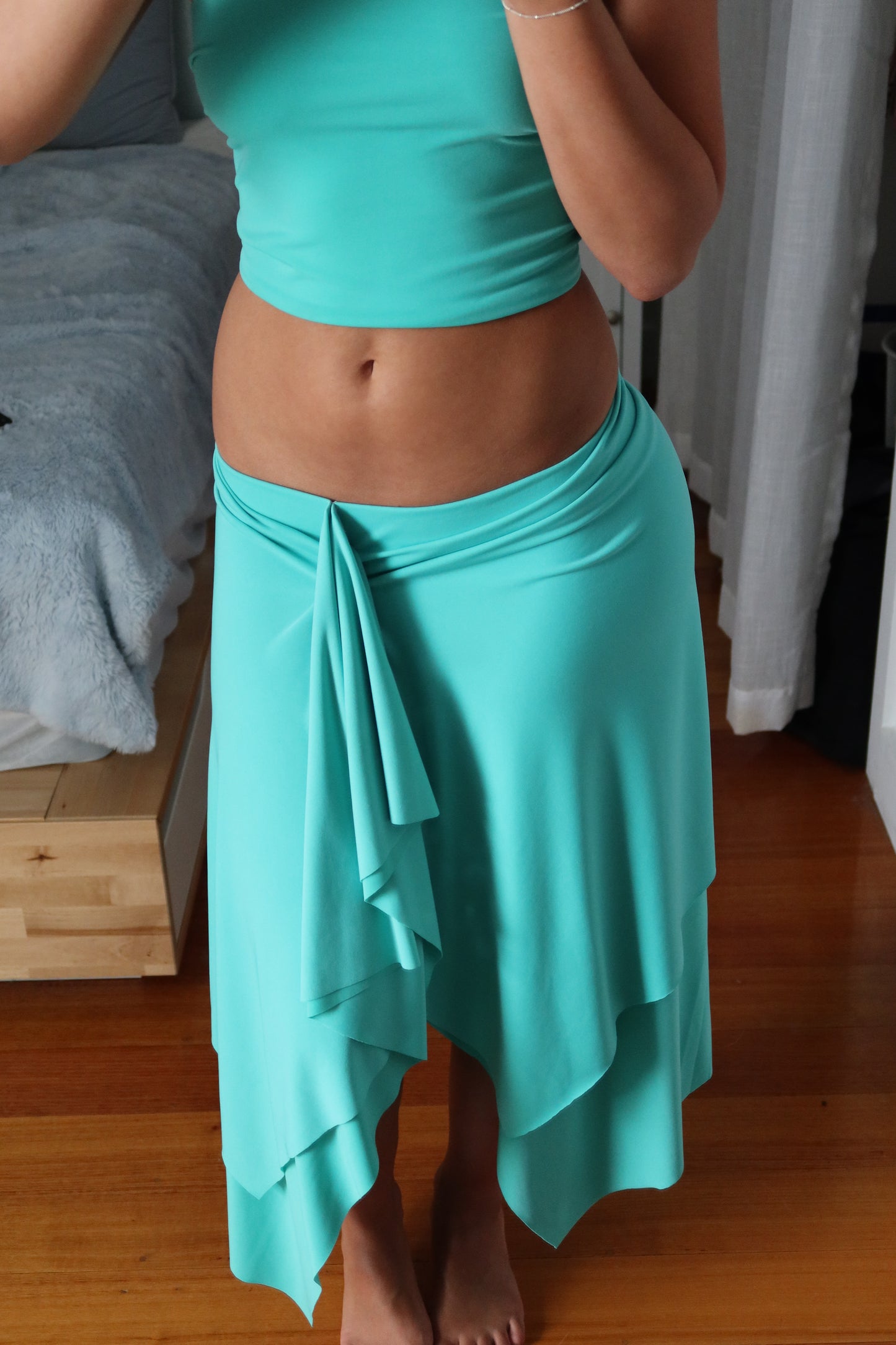 MONET MIDI SKIRT TEAL