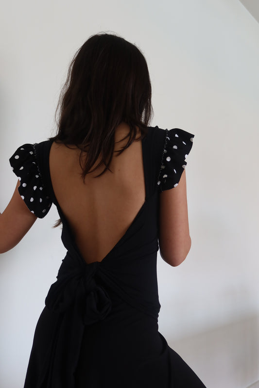 INDI TOP - white polka dot