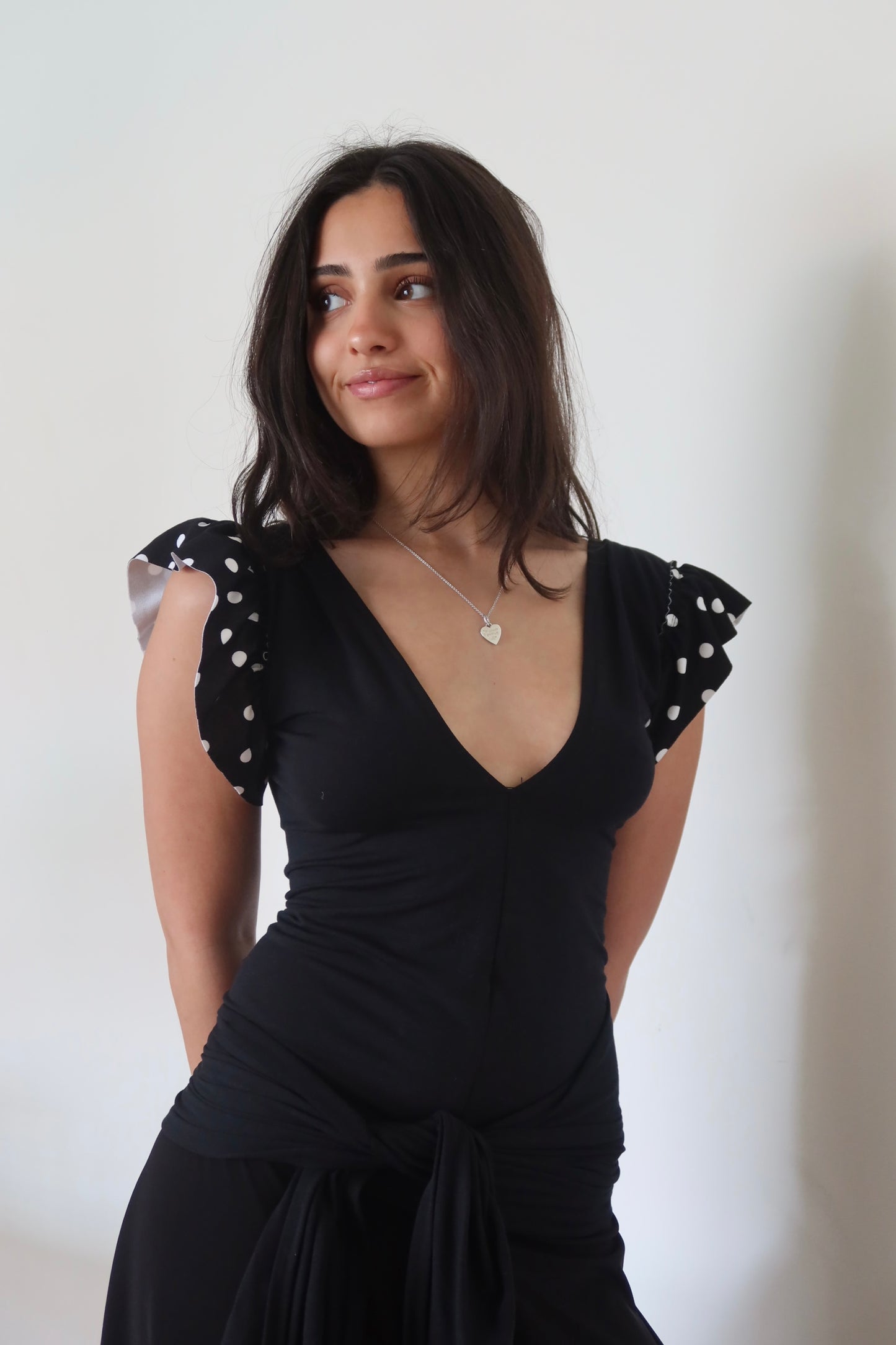 INDI TOP - white polka dot